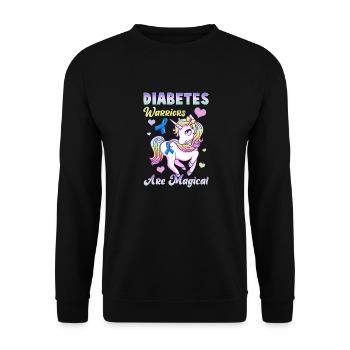 Les guerriers du diabète sont une licorne mignonne magique - Sweat-shirt Unisexe - noir - Devant - Alina (178cm) & Michal (187cm)