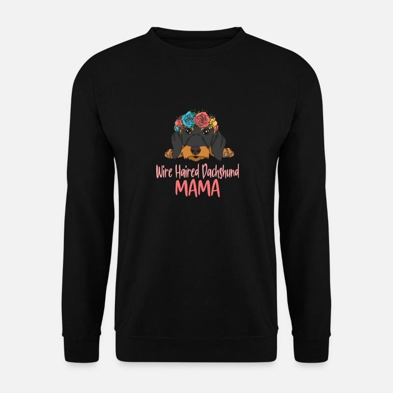 Rough-haired dachshund MAMA - Unisex Sweatshirt - black