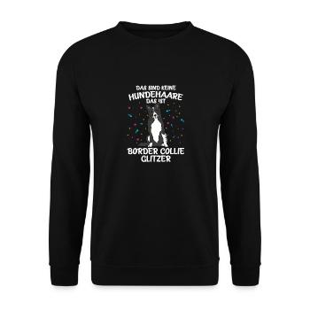 BORDER COLLIE Glitzer - Unisex Pullover - Schwarz - Vorne - Alina (178cm) & Michal (187cm)