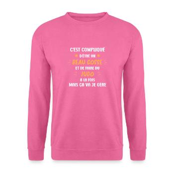 Compliqué beau gosse et faire du judo - Sweat-shirt Unisexe - rose - Devant