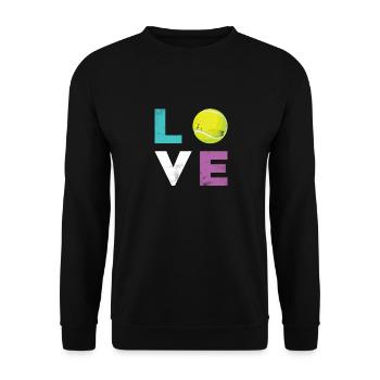 Retro Love Tennis | Tennis - Unisex Pullover - Schwarz - Vorne - Alina (178cm) & Michal (187cm)