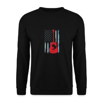USA Flag Guitar | Guitar - Unisex Pullover - Schwarz - Vorne - Alina (178cm) & Michal (187cm)