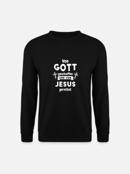 Von Gott Geschaffen und Von Jesus Gerettet Kirche - Unisex Pullover - Schwarz