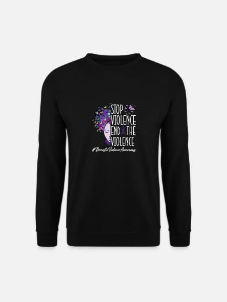 Stop The Violence En | Domestic Violence Awareness - Unisex Pullover - Schwarz