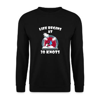 Life begins at 30 knots - Sweat-shirt Unisexe - noir - Devant - Alina (178cm) & Michal (187cm)