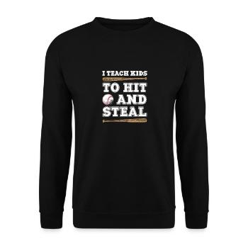 I Teach Kida To Hit And Steal Baseball Coach - Unisex Sweatshirt - black - Front - Alina (178cm) & Michal (187cm)
