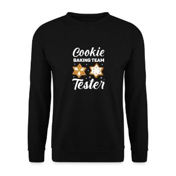 Cookie Baking Team Tester - Weihnachten Backen - Unisex Pullover - Schwarz - Vorne - Alina (178cm) & Michal (187cm)