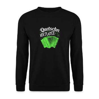 Quetschn Virtuose, Steirische Harmonika - Unisex Pullover - Schwarz - Vorne - Alina (178cm) & Michal (187cm)