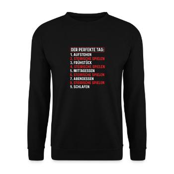 Der Perfekte Tag, Steirische Harmonika Quetschn - Unisex Pullover - Schwarz - Vorne - Alina (178cm) & Michal (187cm)