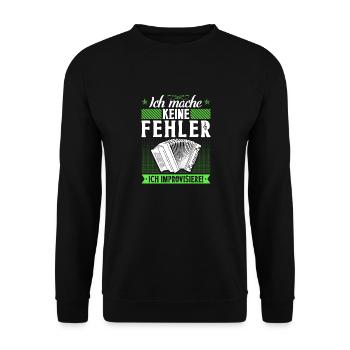 Ich Mache Keine Fehler, Steirische Harmonika - Unisex Pullover - Schwarz - Vorne - Alina (178cm) & Michal (187cm)