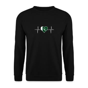 Pakistan Heartbeat - Unisex Sweatshirt - black - Front - Alina (178cm) & Michal (187cm)
