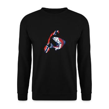 Voyage de pêche Pêche en Norvège - Sweat-shirt Unisexe - noir - Devant - Alina (178cm) & Michal (187cm)