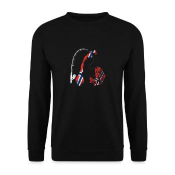 Norvège Fishing Tour Pêche - Sweat-shirt Unisexe - noir - Devant - Alina (178cm) & Michal (187cm)