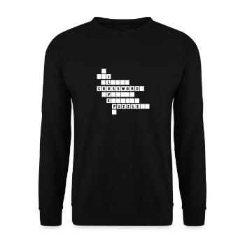 I Love Crossword Puzzles, Crossword Puzzle Day - Unisex Sweatshirt - black - Front - Alina (178cm) & Michal (187cm)