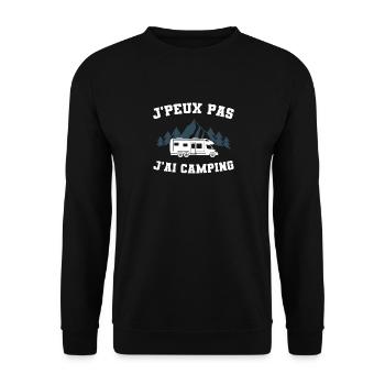 Je Peux Pas J'ai Camping Caravane Cadeau Campeur - Sweat-shirt Unisexe - noir - Devant - Alina (178cm) & Michal (187cm)