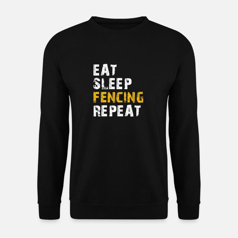 Schlaf essen Fechten - Unisex Pullover - Schwarz