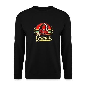 Vintage Gaming Video Games Gambler Retro Gaming - Unisex Sweatshirt - black - Front - Alina (178cm) & Michal (187cm)