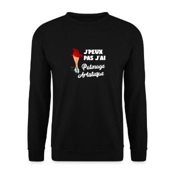 Je Peux Pas J'Ai Patinage Artistique - Sweat-shirt Unisexe - noir - Devant - Alina (178cm) & Michal (187cm)