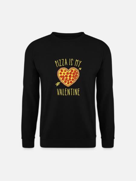 Valentinstag Pizza Herz - Unisex Pullover - Schwarz