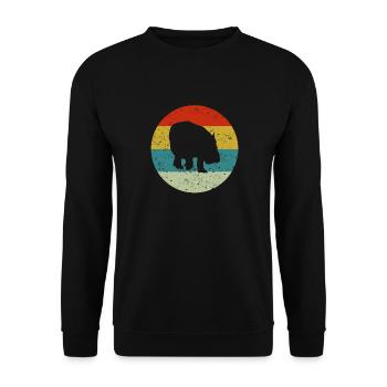Nilpferd - Unisex Pullover - Schwarz - Vorne - Alina (178cm) & Michal (187cm)