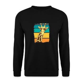 Vintage Giraffe Retro Giraffe Africa Animals Safari - Sweat-shirt Unisexe - noir - Devant - Alina (178cm) & Michal (187cm)