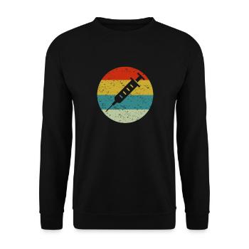 vaccines vintage - Unisex Sweatshirt - black - Front - Alina (178cm) & Michal (187cm)