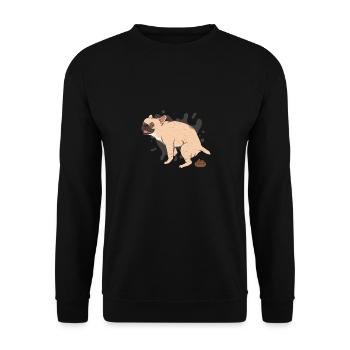 FRENCHIE kackt Kackhaufen - Unisex Pullover - Schwarz - Vorne - Alina (178cm) & Michal (187cm)