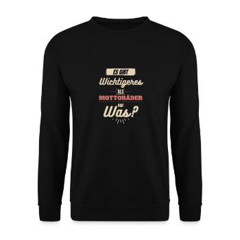 Motorrad Spruch - Unisex Pullover - Schwarz - Vorne - Alina (178cm) & Michal (187cm)