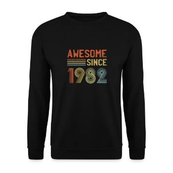 Awesome Since 1982 Born in 1982 40th Birthday Retr - Unisex Sweatshirt - black - Front - Alina (178cm) & Michal (187cm)