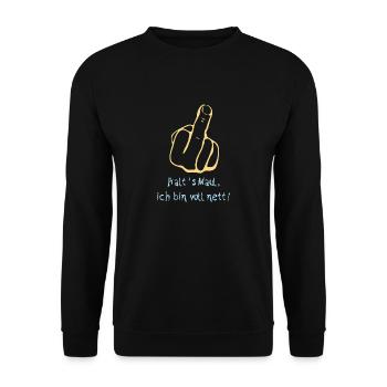 Voll nett - Unisex Pullover - Schwarz - Vorne - Alina (178cm) & Michal (187cm)