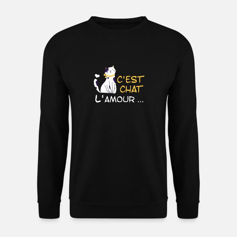 C'est Chat l'amour - Sweat-shirt Unisexe - noir