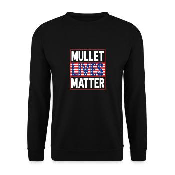 Retro Redneck Hairstyle I Mullet Hair I Mullet - Unisex Pullover - Schwarz - Vorne - Alina (178cm) & Michal (187cm)
