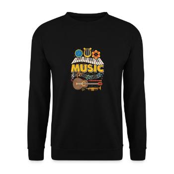 Gift musical musical instruments - Unisex Sweatshirt - black - Front - Alina (178cm) & Michal (187cm)