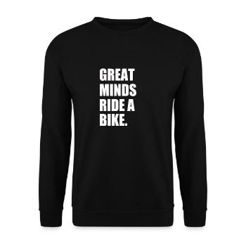 Great Minds Ride A Bike Mountain Bike Downhill - Unisex Sweatshirt - black - Front - Alina (178cm) & Michal (187cm)