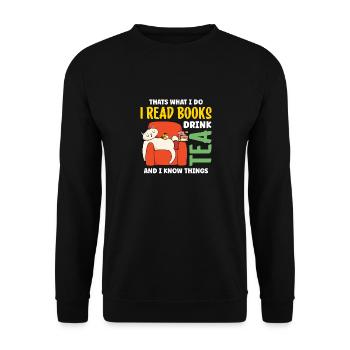 I read books and I know things - Unisex Sweatshirt - black - Front - Alina (178cm) & Michal (187cm)
