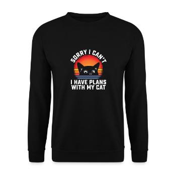 Désolé, je ne peux pas, j’ai des plans avec - Sweat-shirt Unisexe - noir - Devant - Alina (178cm) & Michal (187cm)