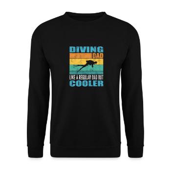Diver Papa Diving Dad Dive Diving Saying - Unisex Sweatshirt - black - Front - Alina (178cm) & Michal (187cm)