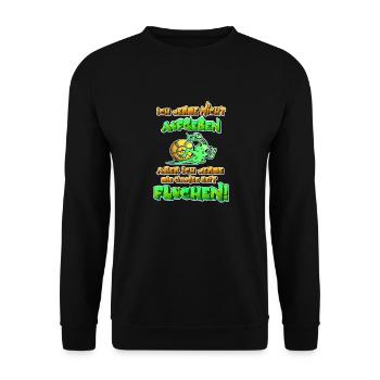 Lustiges Laufshirt mit Schneckeund witzigem Spruch - Unisex Pullover - Schwarz - Vorne - Alina (178cm) & Michal (187cm)