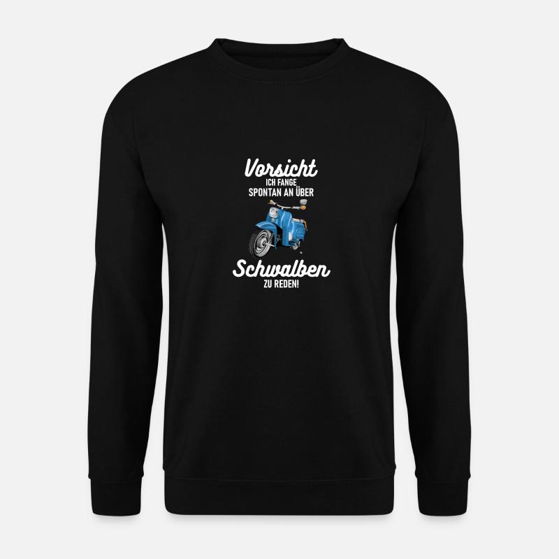 Vorsicht Ich rede über KR51 Schwalben DDR Moped - Unisex Pullover - Schwarz