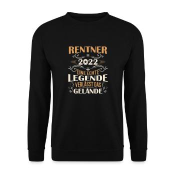 Rentner 2022 Verlässt das Gelände - Unisex Pullover - Schwarz - Vorne - Alina (178cm) & Michal (187cm)
