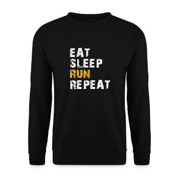 manger dormir courir - Sweat-shirt Unisexe - noir - Devant - Alina (178cm) & Michal (187cm)