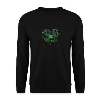 Herz aus Elektronik Beruf Technik Strom - Unisex Pullover - Schwarz - Vorne - Alina (178cm) & Michal (187cm)