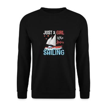Juste une fille qui aime la voile - Sweat-shirt Unisexe - noir - Devant - Alina (178cm) & Michal (187cm)