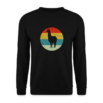 lama - Sweat-shirt Unisexe - noir - Devant - Alina (178cm) & Michal (187cm)