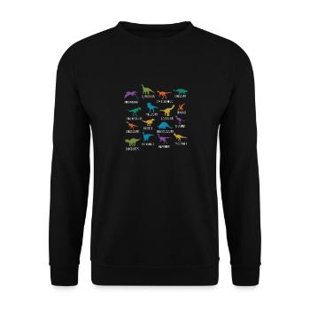 Dinosaurier bunt - Unisex Pullover - Schwarz - Vorne - Alina (178cm) & Michal (187cm)