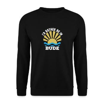 Holidays UK - Cornwall - I'd rather be in Bude - Unisex Sweatshirt - black - Front - Alina (178cm) & Michal (187cm)