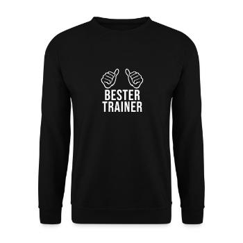 Bester Trainer Geschenk Mannschaft - Unisex Pullover - Schwarz - Vorne - Alina (178cm) & Michal (187cm)