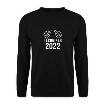 Techniker 2022 Abschluss Bestanden Sprüche - Unisex Pullover - Schwarz - Vorne - Alina (178cm) & Michal (187cm)