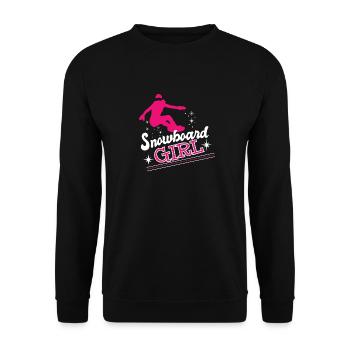 Snowboard Girl Wintersport Ski Snow - Unisex Pullover - Schwarz - Vorne - Alina (178cm) & Michal (187cm)