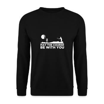 Disc Golf May the Course Be with You - Unisex Sweatshirt - black - Front - Alina (178cm) & Michal (187cm)